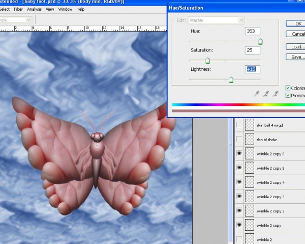 Creation of Butterfootfly: Step 9